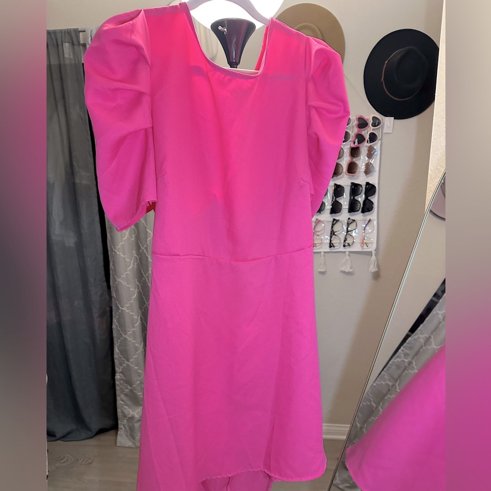 Hot pink back tied beautiful new dress women size 2xl